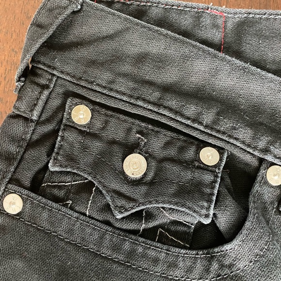 True Religion Black Straight Leg Jeans - Picture 7 of 7